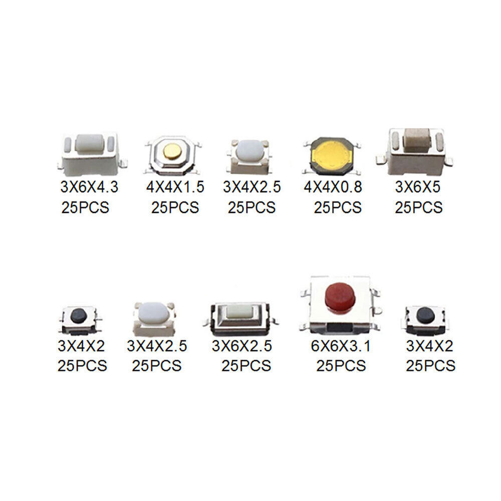 250x Lastbil bil dele Taktil trykknap kontakt Fjernbetjenings knap mikroafbryder sæt - LifafaDenmark Aps