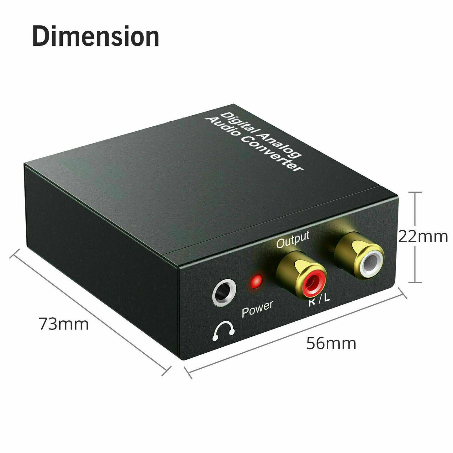 Optisk koaksial Toslink Digital til Analog Audio Converter Adapter RCA 3,5 mm L/R