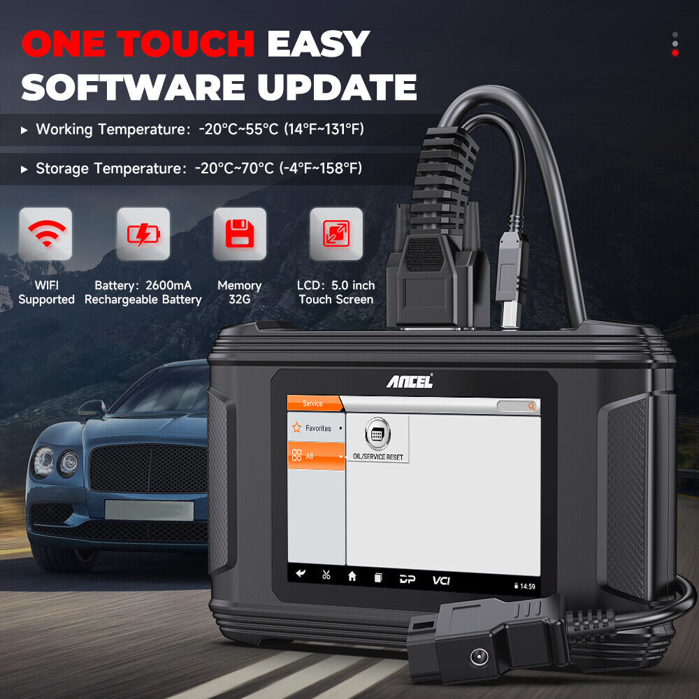 ANCEL Bil kilometer justering Korrektion af kilometer tæller OBD2 Scanner Diagnostic Tool - LifafaDenmark Aps