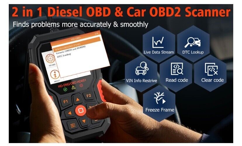 ANCEL HD601 All System HD Diesel Heavy Duty Truck Diagnostic Scanner Code Reader