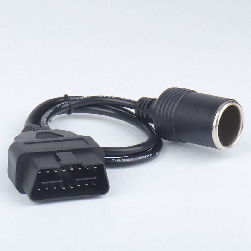 Universal OBD2 Diagnostic Tool Car Cigarettænder 16 Pin Socket Strøm adapter