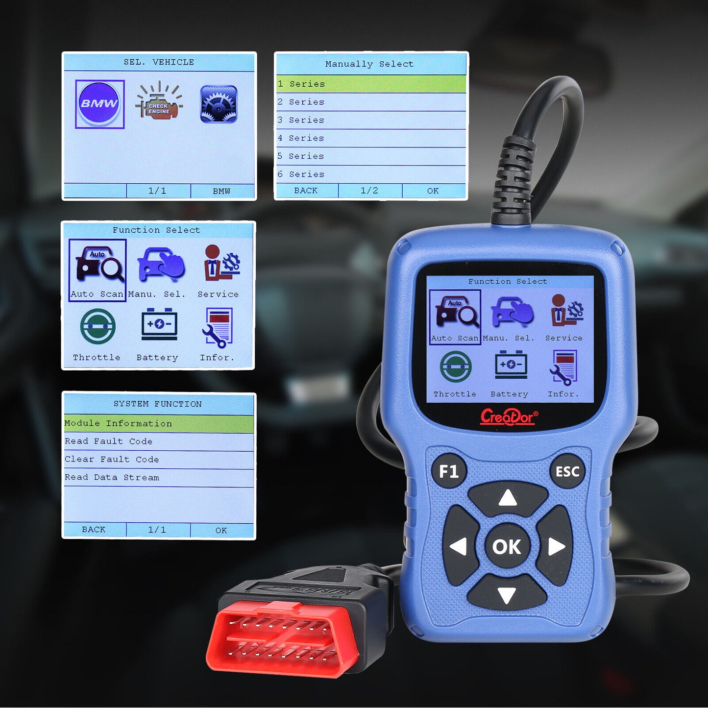 Creator C420 til BMW OBDII & EOBD ABS Code Reader OBD2 Scanner Diagnostic Tool - Lifafa Denmark