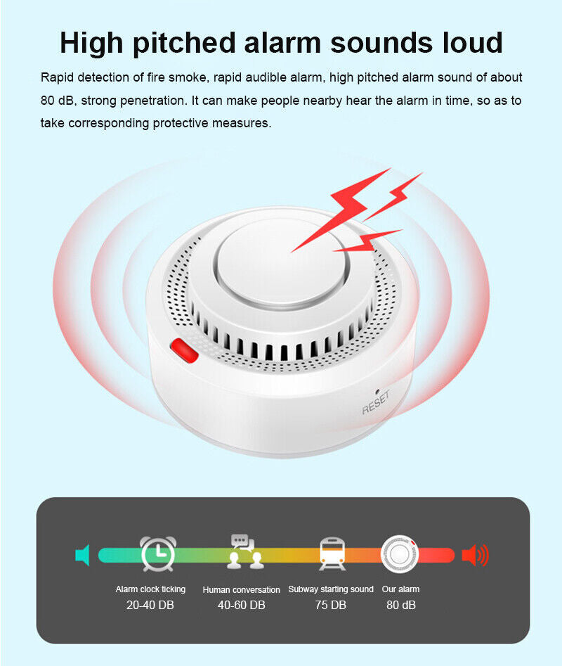 Smart WiFi Advarsel Alarm Røgdetektor Røgalarm Branddetektor