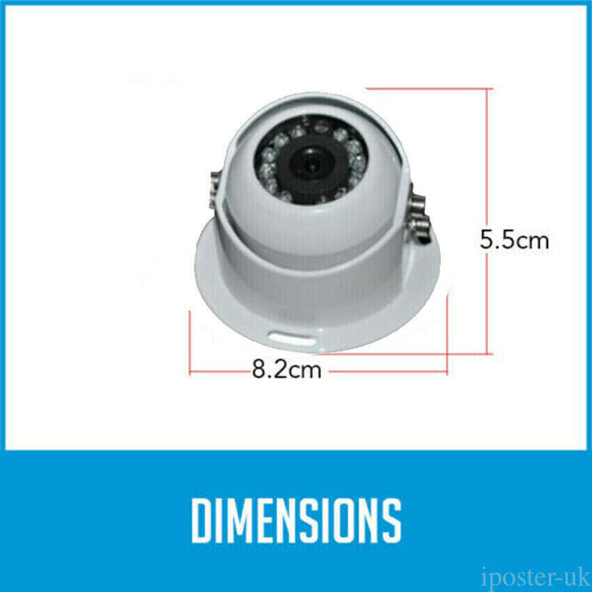 4-PIN Heavy Duty Dome CCD IR-farve bakkamera metal case til lastbil - LifafaDenmark Aps