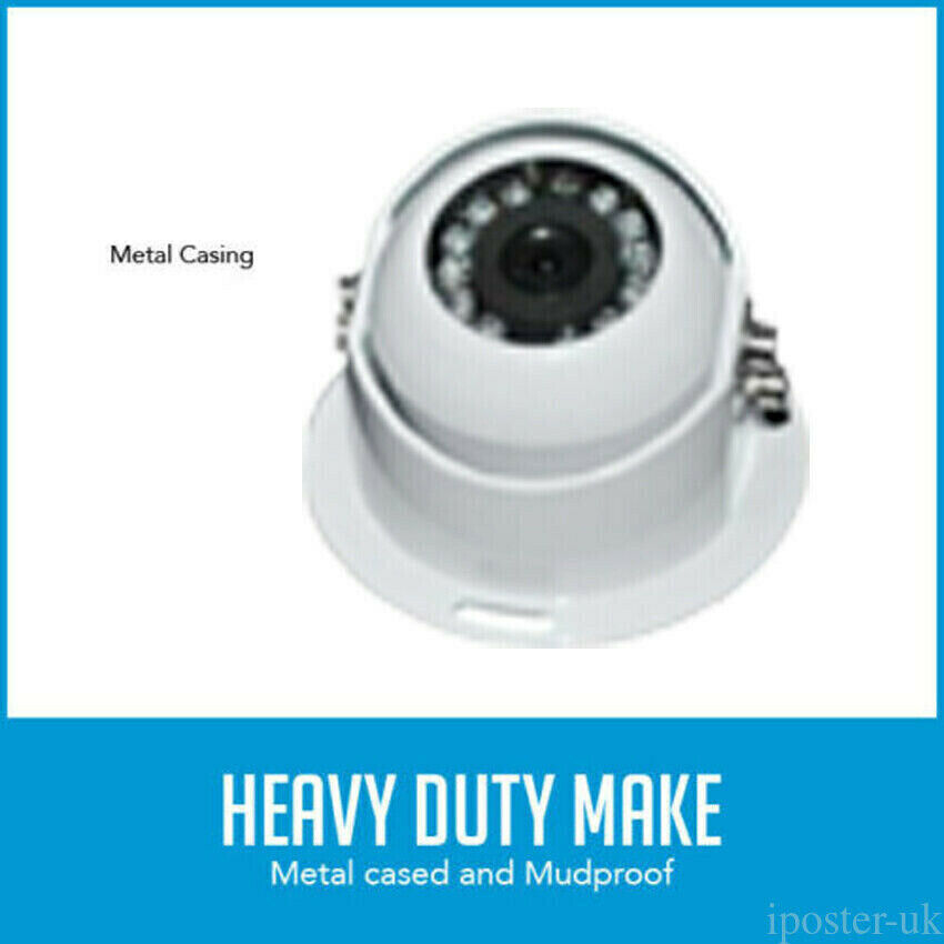 4-PIN Heavy Duty Dome CCD IR-farve bakkamera metal case til lastbil - LifafaDenmark Aps