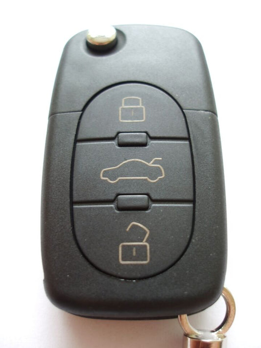 RFC 3-knaps flip nøgle case til Audi A2 A4 B5 fjernbetjening 2002 2003 2004 2005 - LifafaDenmark Aps