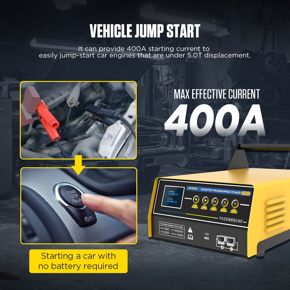Auto programmering Power Stabilizer 150A batteri oplader Jump Starter