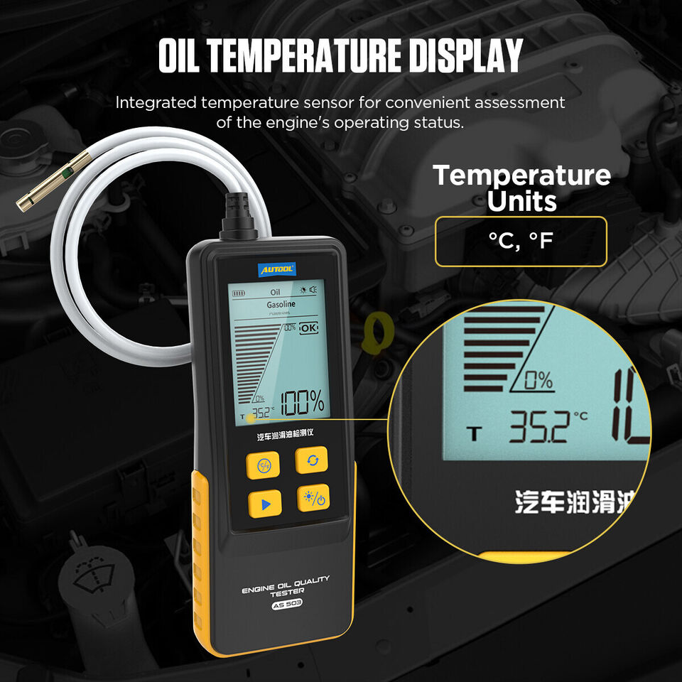 Digital motor olie tester Automatisk kontrol af oliekvalitets detektor til benzin diesel