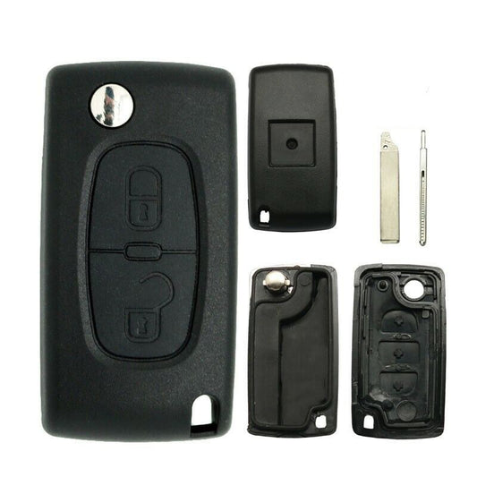 2-knaps Flip Key Shell Fob Case til Peugeot 207 307 308 3008 5008 807 Expert