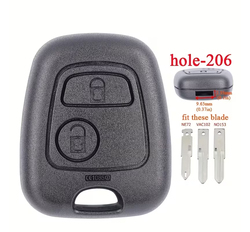 2 Button Remote Key Fob for case Citreon C1 C2 C3 C5 C6 - LifafaDenmark Aps