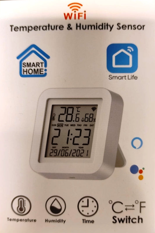 WIFI Smart Termometer Hygrometer Sensor Digital Temperatur Fugtighed - LifafaDenmark Aps