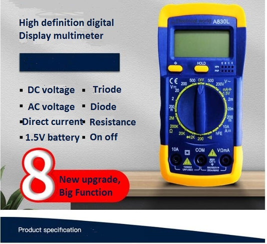 LCD håndholdt digitalt multimeter AC / DC spændings strøms tester måler - LifafaDenmark Aps