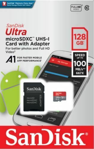 SanDisk Ultra 128GB Micro SD Memory Card Class 10 SDXC 100MBs No Adapter UHS-I - Lifafa Denmark