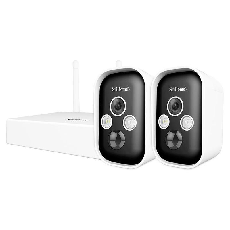Srihome 3MP 2PCS Wireless Battery Powered IP Camera Wireless Outdoor Smart Home Security Camer