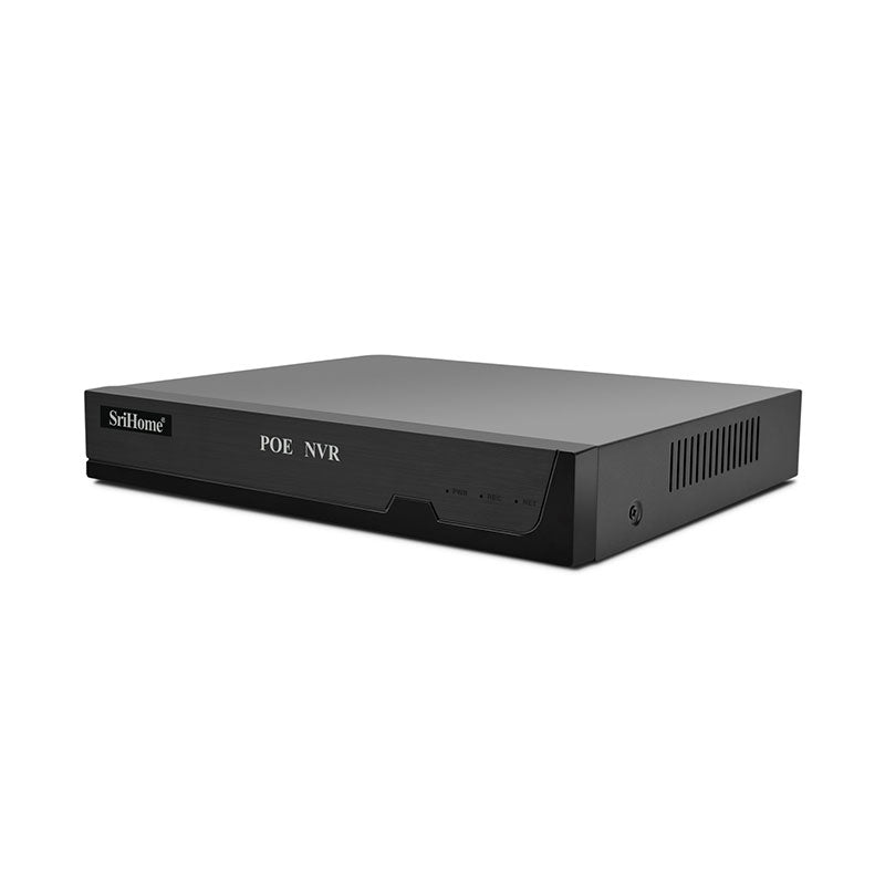 Srihome NVS005 8-kanals 4K POE netværksharddisk videooptager sæt 8CH NVR 5MP H.265 kamera