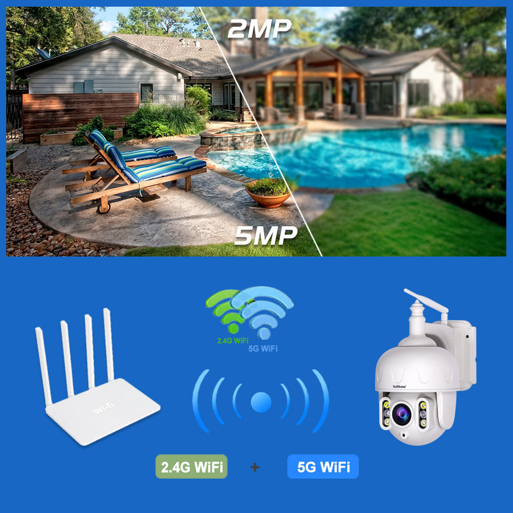 SriHome Home Security 5MP, 5x Zoom , WiFi, 4G