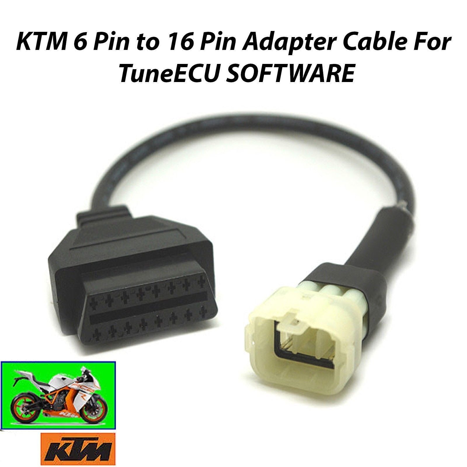 KTM adapterkabel til 6 pin to16 pin OBDII hun til KTM Tune Ecu omprogrammering - Lifafa Denmark