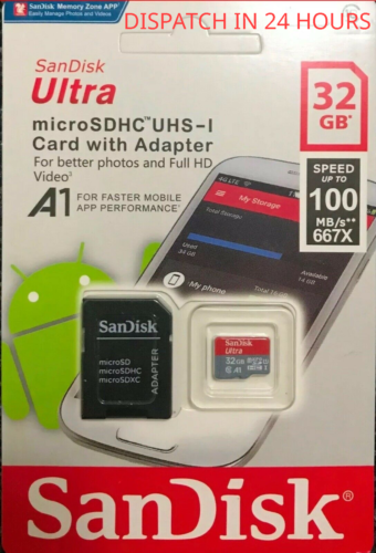 Sandisk 32GB Ultra Micro SD SDHC TF Memory Card 100MBs UHSI Class 10 - Lifafa Denmark