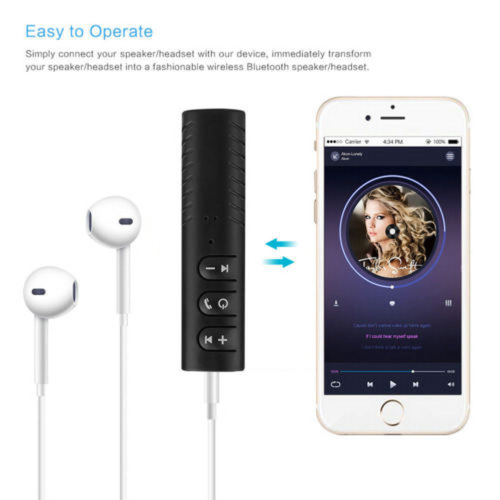 Wireless Bluetooth AUX Audio Stereo Music Home Car Receiver 3.5mm Adapter Mic - Lifafa Denmark