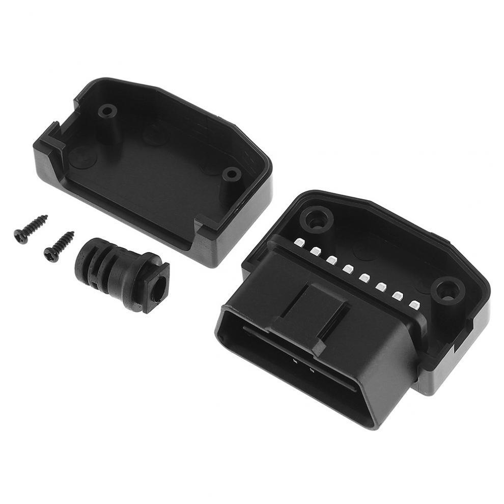 Obd 2 Socket Universal 16 Pin OBD2 OBD-II Connector Diagnostic Cable Male Plug Wire