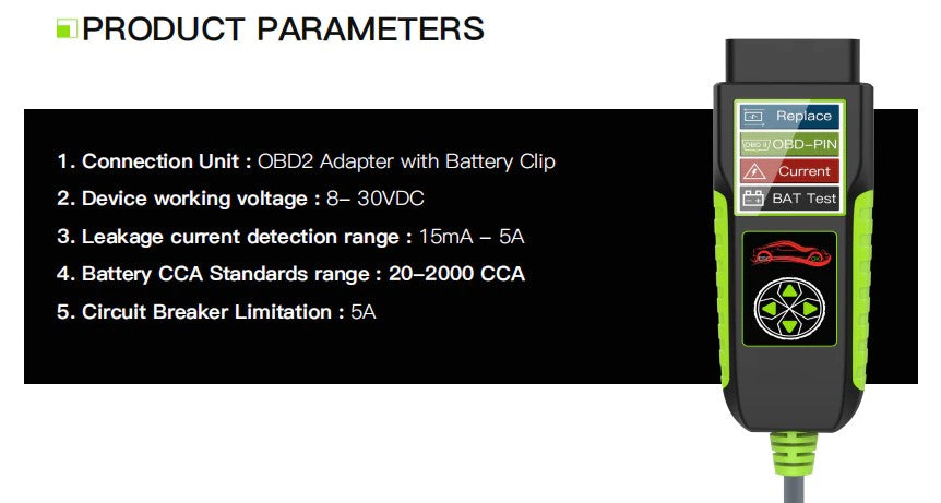 TopDiag BT400 4-i-1 batteri tester til OBD 2 bil lastbil batteri analysator tester