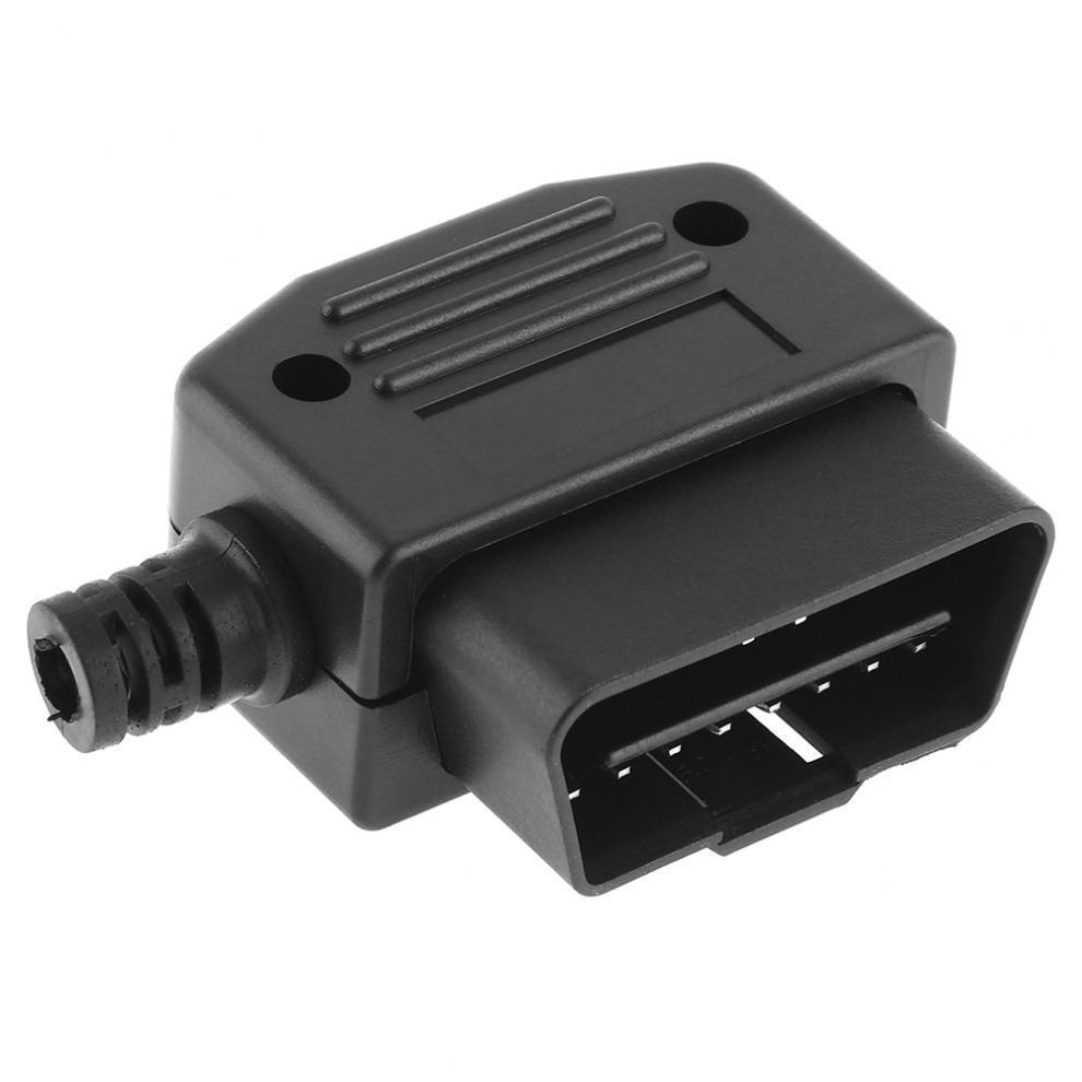 Obd 2 Socket Universal 16 Pin OBD2 OBD-II Connector Diagnostic Cable Male Plug Wire