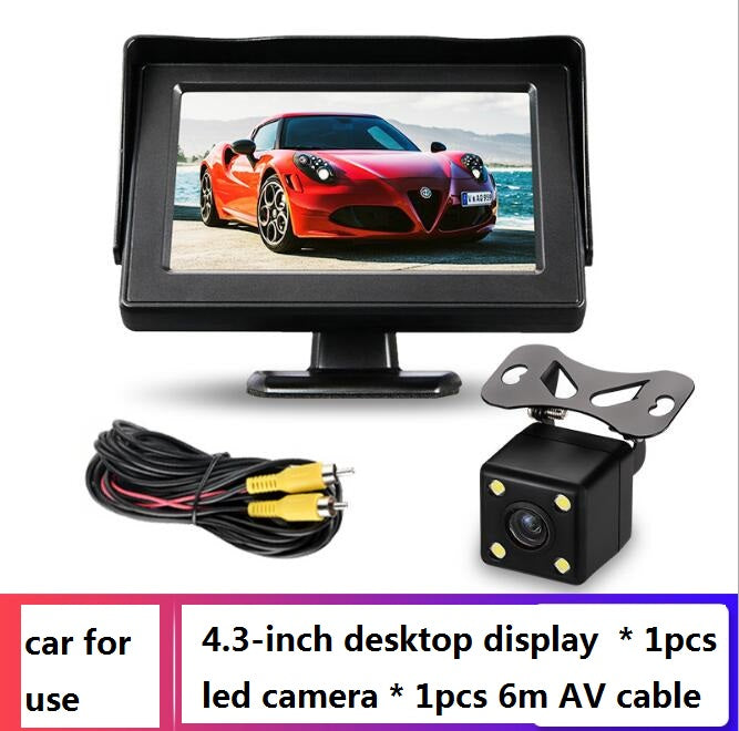 4.3 LCD -skærm + bakkamera 170 ° bilsete bagfra til Bil, Bus, Vogn