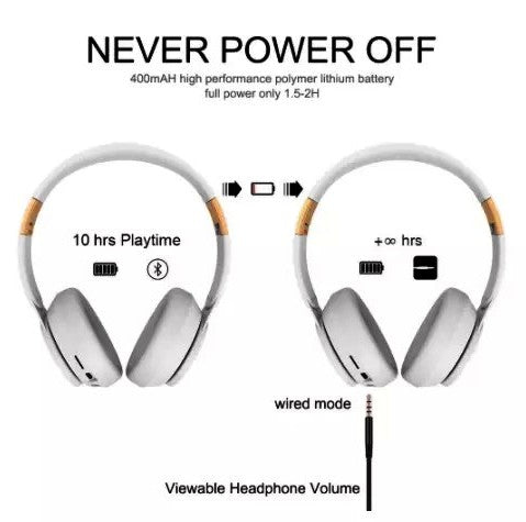 Trådløse hovedtelefoner TWS Headset Foldbare stereo justerbare øretelefoner med mikrofon til telefon Pc TV Xiaomi Huawei iphone - LifafaDenmark Aps