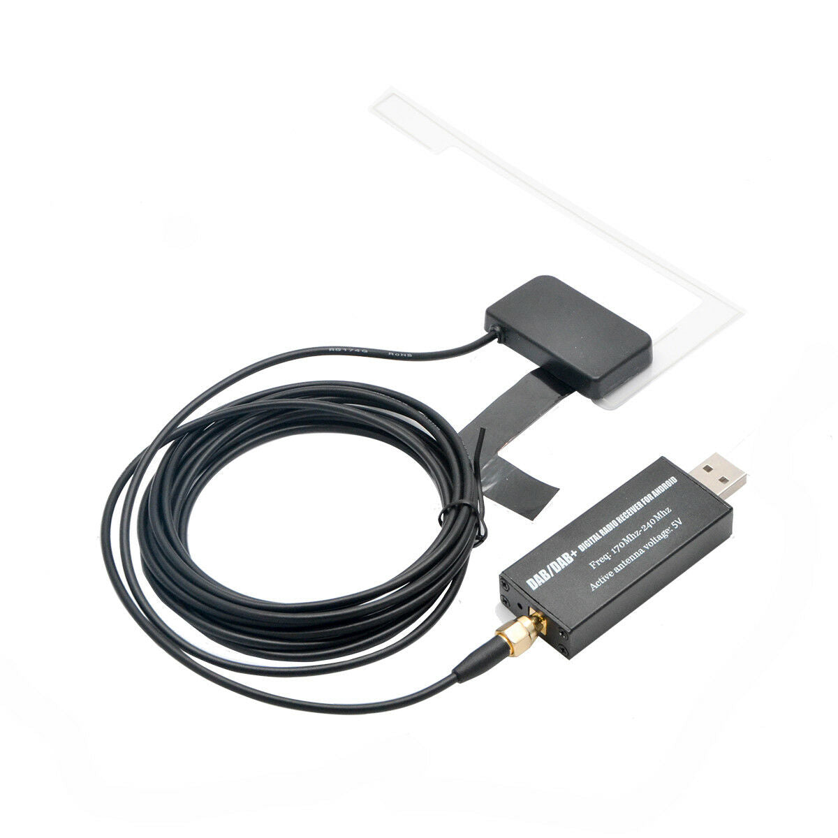USB DAB+ Digital Radio Receiver Box Amplified Aerial antenna Android headunit - Lifafa Denmark
