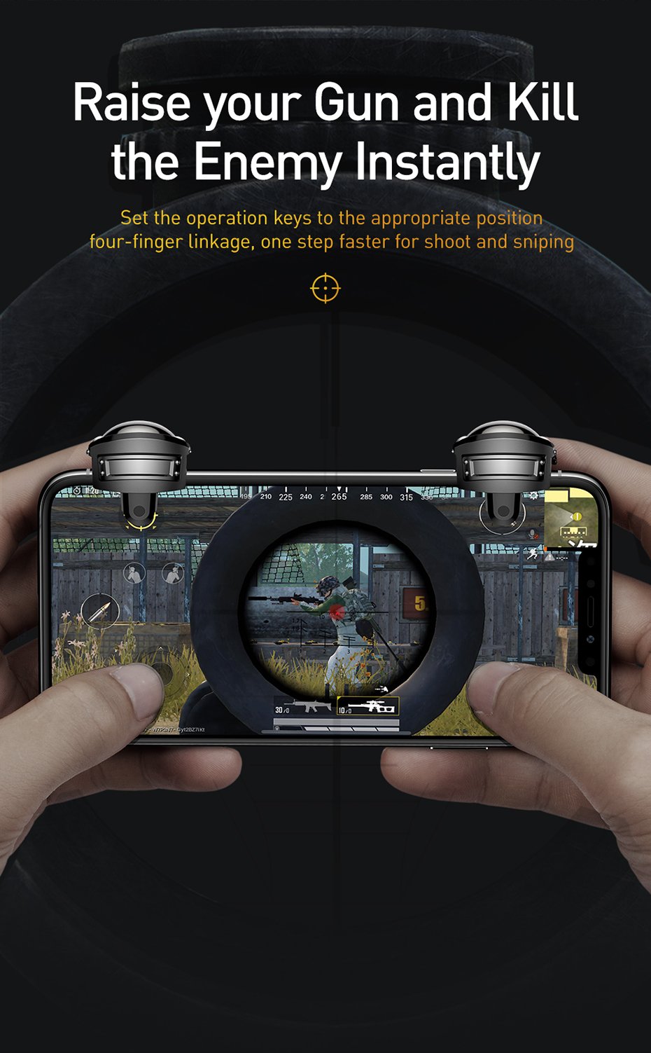 Baseus mobiltelefon gamepad-spil Aim Button Trigger Marksman-controller til PUBG - Lifafa Denmark