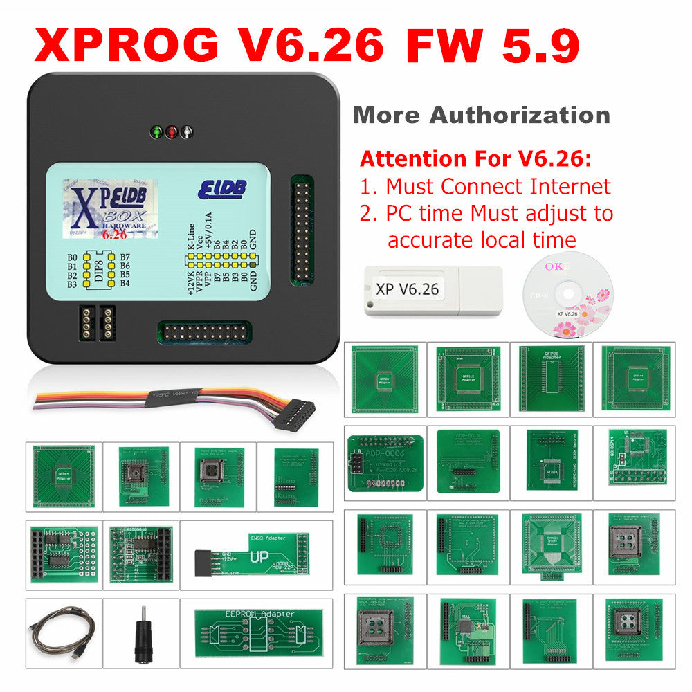 Til den seneste version Xprog V6.26 XPROG-M ECU-programmør med USB-dongle XPROG M Xprog