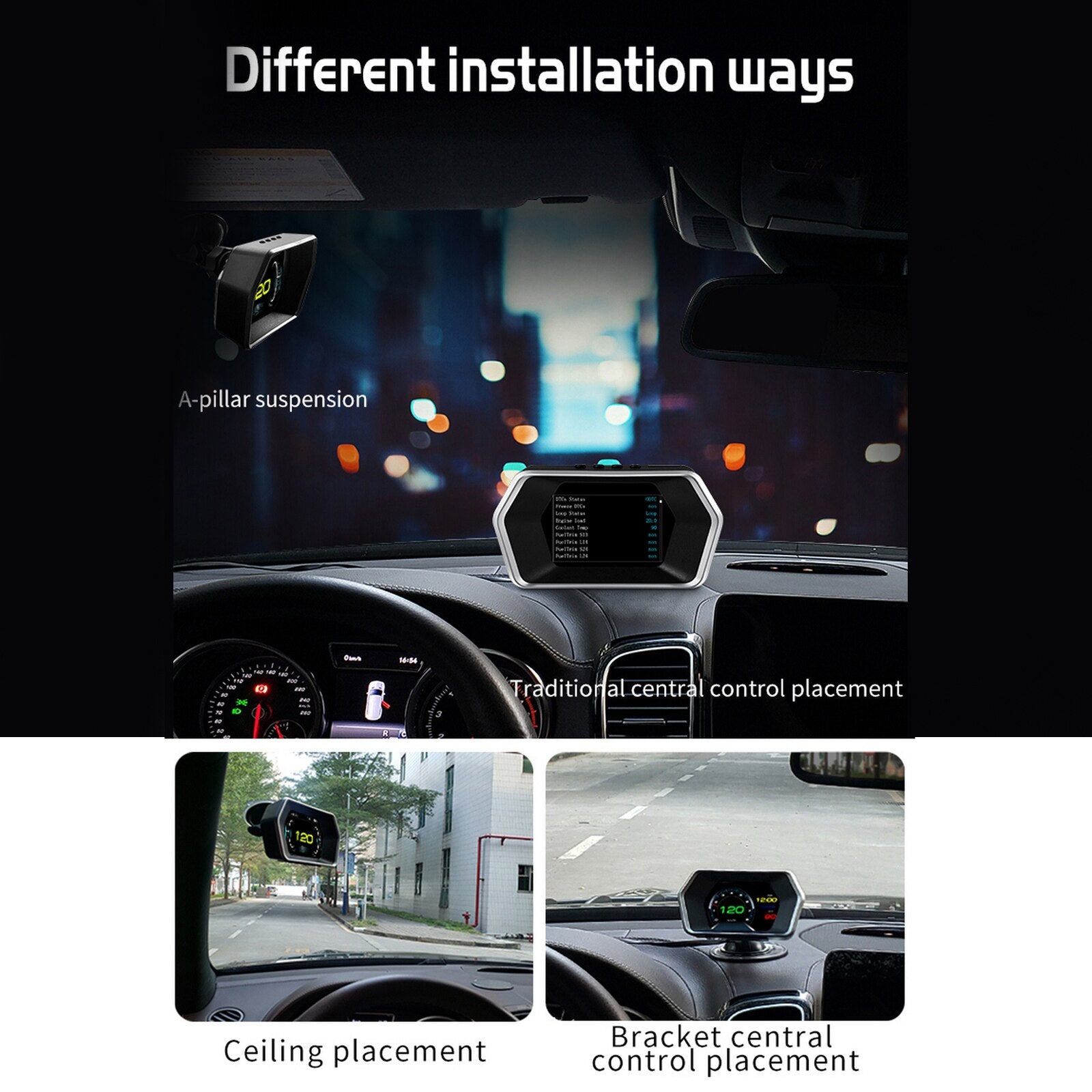 OBD2+GPS Dual System Smart Car Speedometer Heads Up HUD Gauge Skærm Display - LifafaDenmark Aps