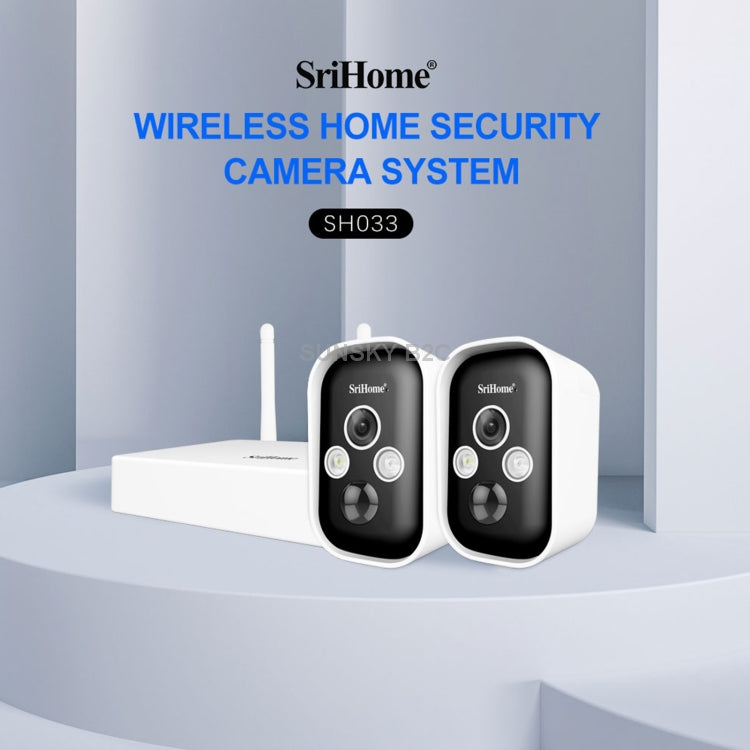 Srihome 3MP 2PCS Wireless Battery Powered IP Camera Wireless Outdoor Smart Home Security Camer