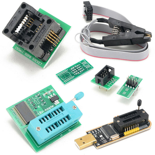 EEPROM BIOS USB Programmer CH341A + SOIC8 Clip + 1.8V Adapter + SOIC8 Adapter