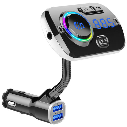 Bluetooth-bil FM-sender Trådløs TF-radioadapter MP3-afspiller 2USB-oplader - Lifafa Denmark