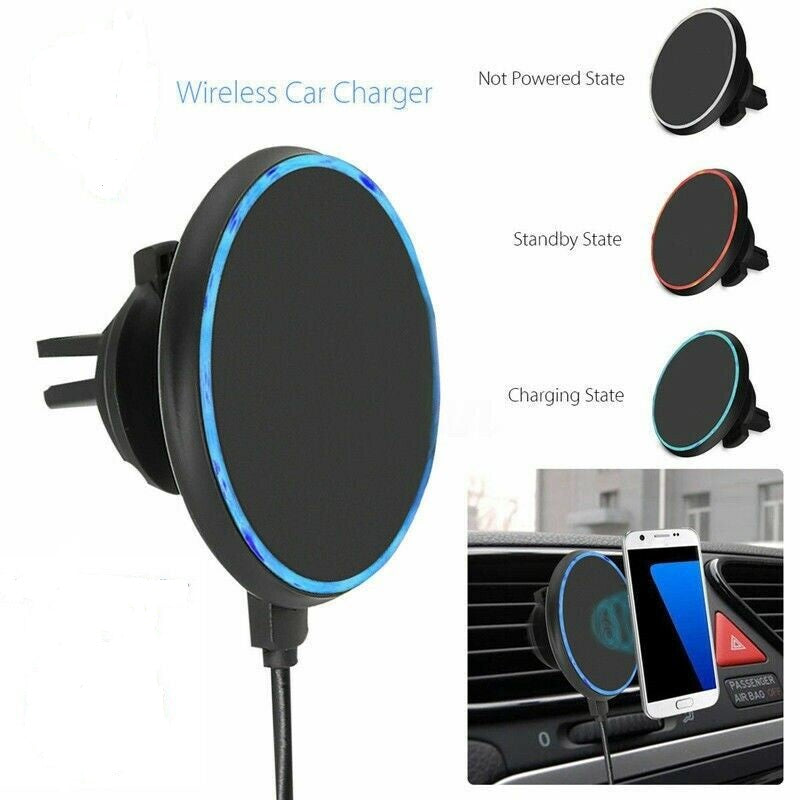Fast Qi Wireless Car Charger Magnetic Air Vent Mount Holder For iPhone Samsung - Lifafa Denmark