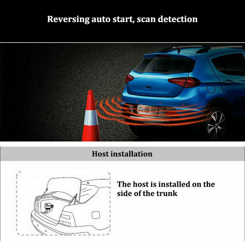 Auto parkerings sensorer LCD-skærm Car Reverse Radar System Alarmsæt + 8 sonde
