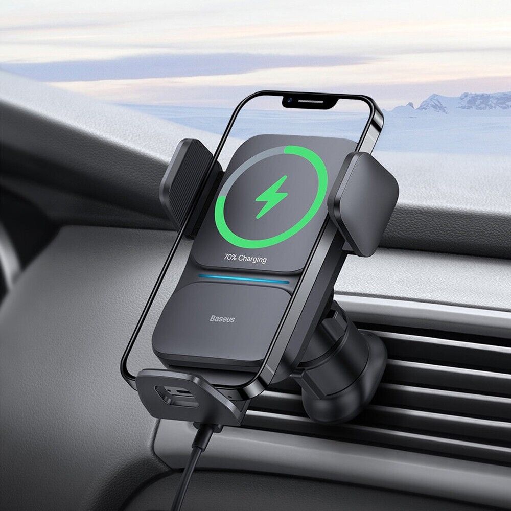 Baseus Automatic Alignment Biltelefon Holder Trådløs oplader Luftventil