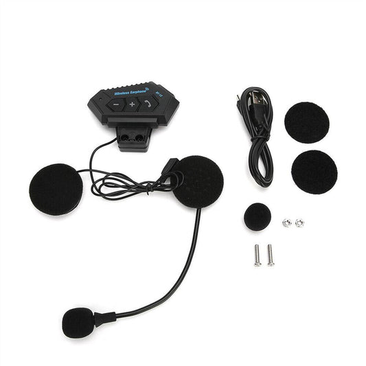 Trådløst håndfrit opkaldssæt Stereo Anti-interferens Vandtæt hjelm hovedtelefon med mikrofon