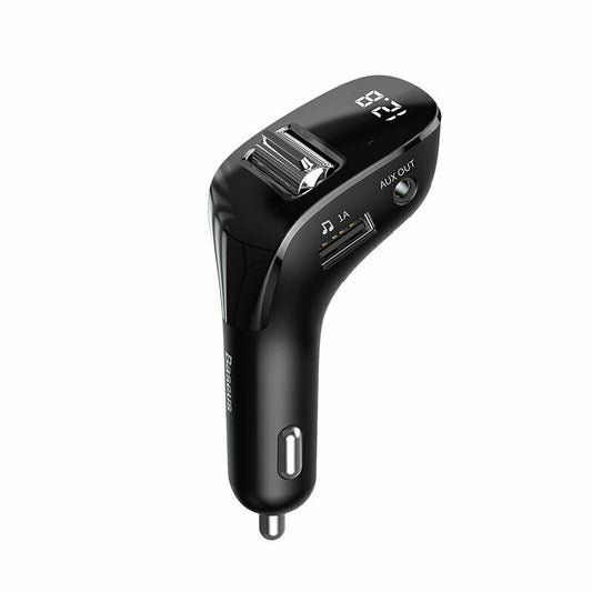 Baseus Bluetooth 5.0 Wireless Car FM Transmitter LCD MP3 Player USB Charger AUX - LifafaDenmark Aps