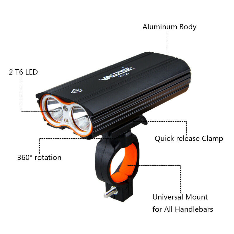 BICYCLE USB Rechargeable Headlamp 2400 Lumens LED Bike Front Light Headlight - Lifafa Denmark