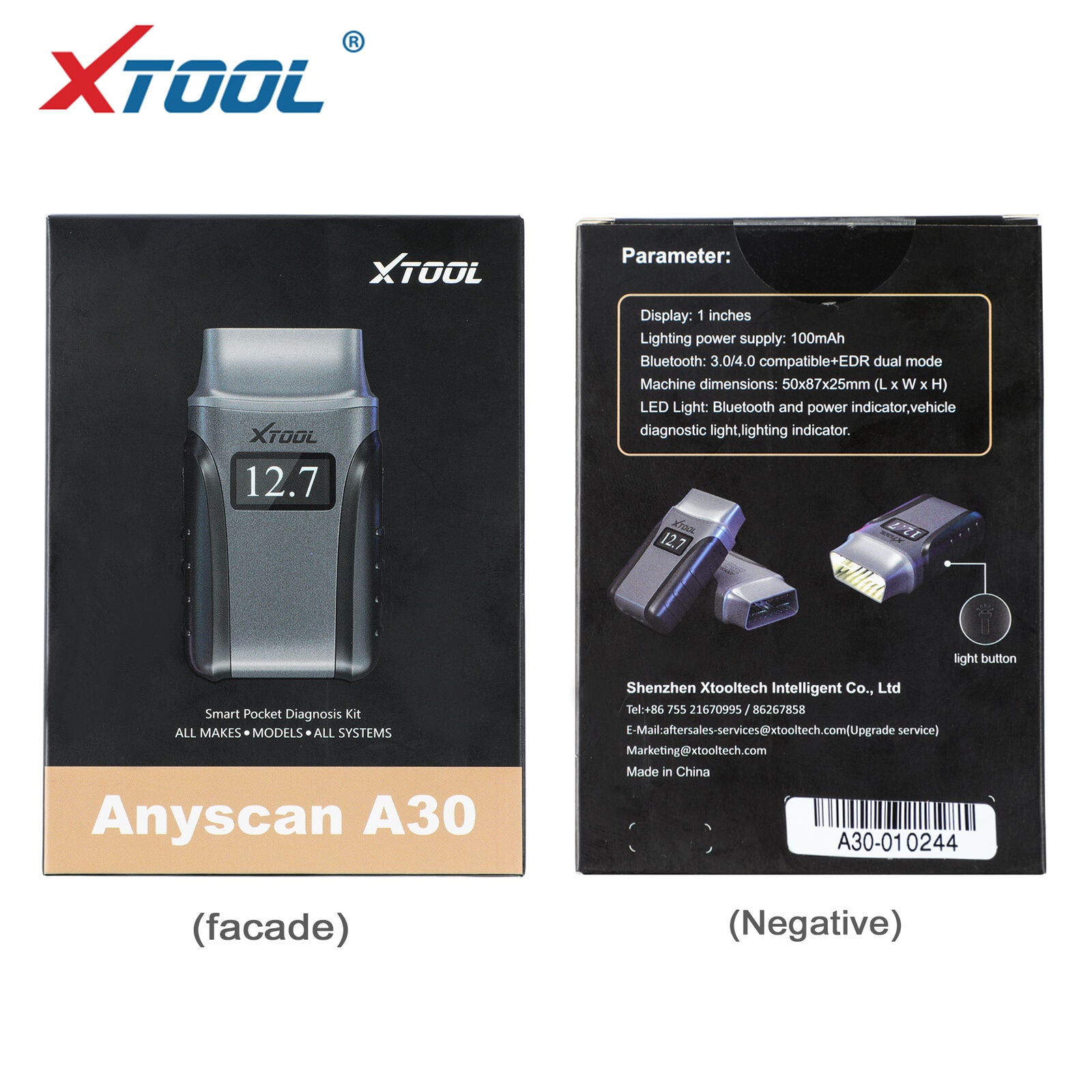 XTOOL A30 All System Code Reader OBD2 Auto Diagnostic Scanner Motor Oil EPB ABS - LifafaDenmark Aps
