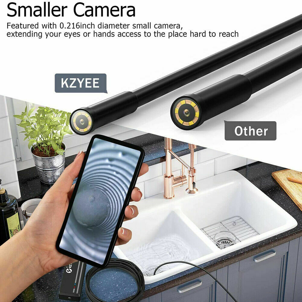 1080P HD Endoscope Wireless Borescope Inspection Camera til iPhone Andriod - LifafaDenmark Aps