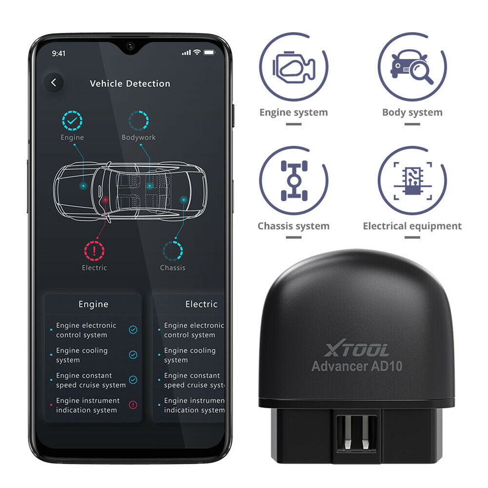 XTOOL AD10 OBD2 diagnostisk scanner Bluetooth 4.2 ELM327 kodelæser til bilkøretøj