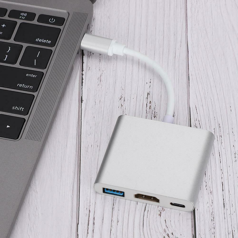 Type C til USB-C 4K HDMI USB 3.0 3 i 1 hub-adapterkabel til Apple Macbook - Lifafa Denmark