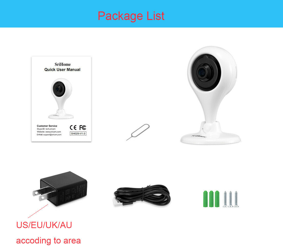 IP-kamera 1080P 2.0MP Bevægelsesregistrering Night Vision Support Avanceret TF-kort