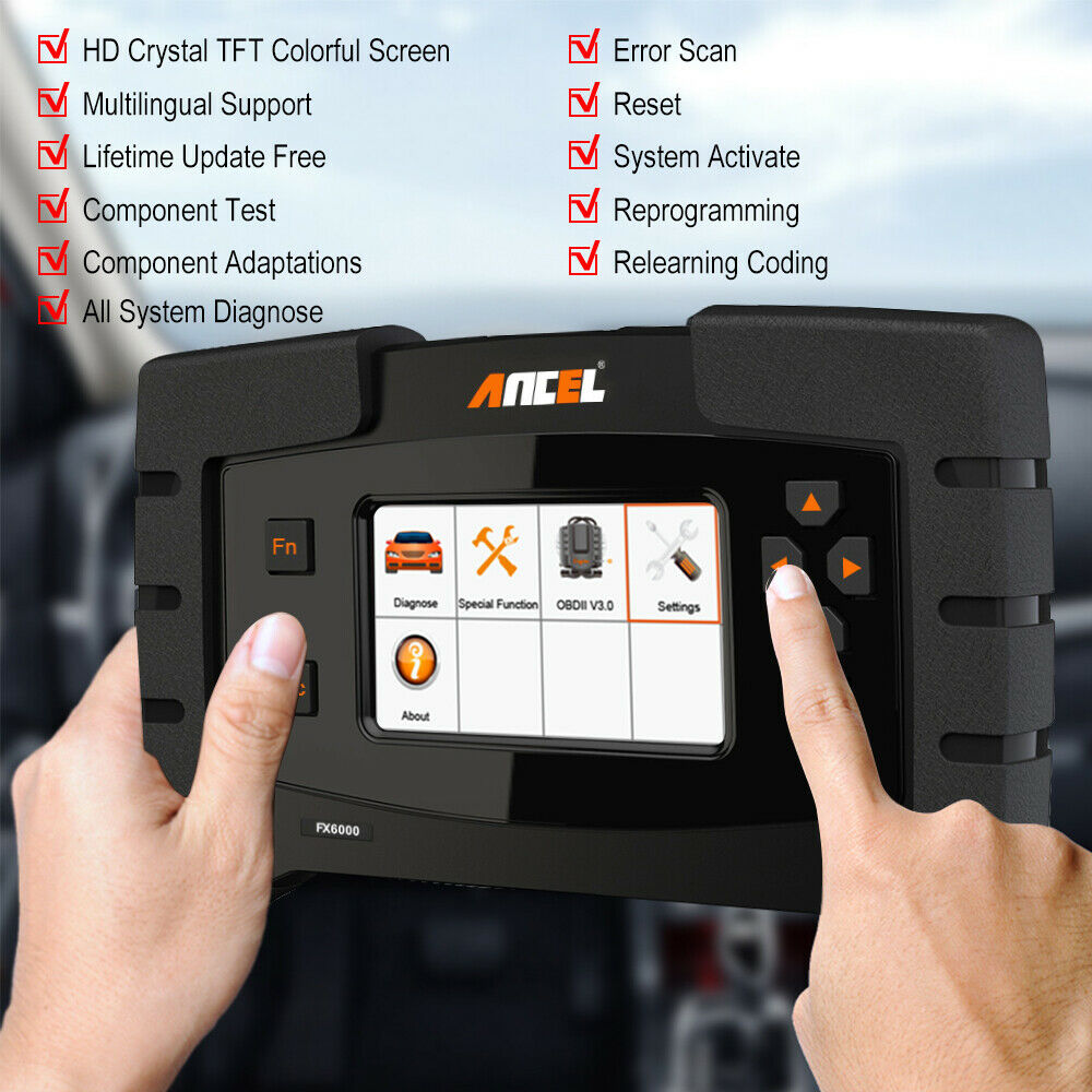 ANCEL FX6000 Full System ABS Airbag SAS EPB DPF Oil Reset OBD2 Diagnostic Tool