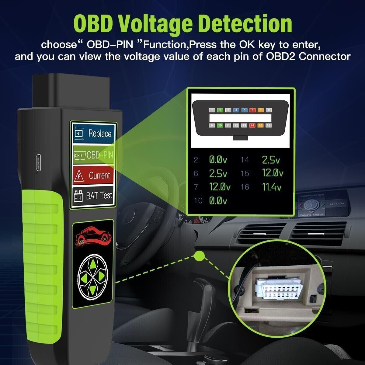 TopDiag BT400 4-i-1 batteri tester til OBD 2 bil lastbil batteri analysator tester