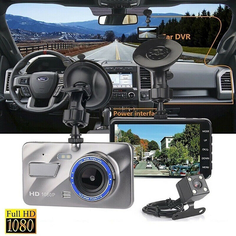 HD 1080P 4'' Car DVR Dual Lens Dash Cam Video Camera Recorder Night Vision - Lifafa Denmark