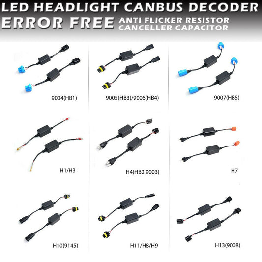 LED Headlight Canbus Error Free Anti Flicker Resistor Canceller Decoder - LifafaDenmark Aps